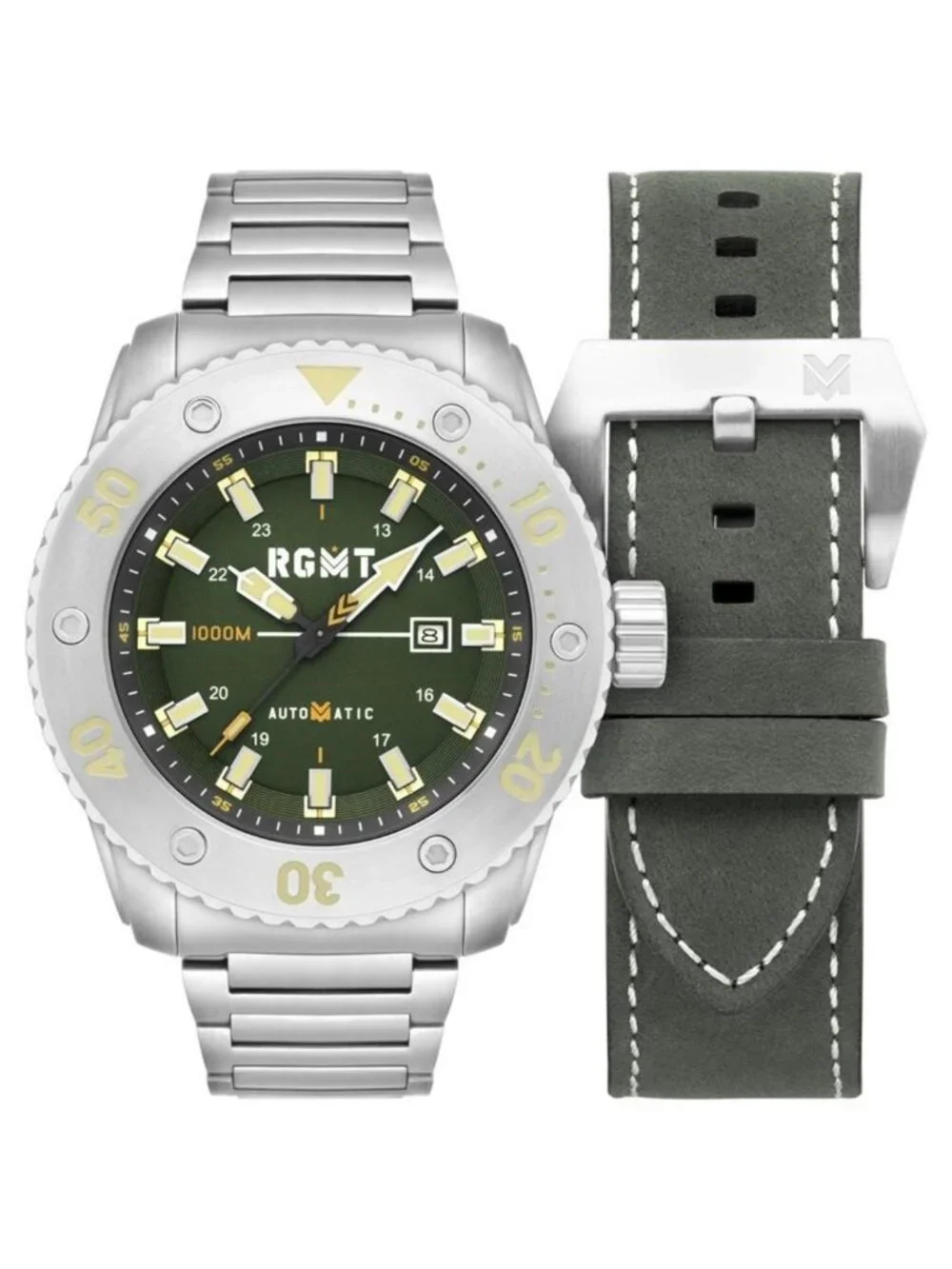 NWT Rgmt All-Brite Green Dial Men's Watch